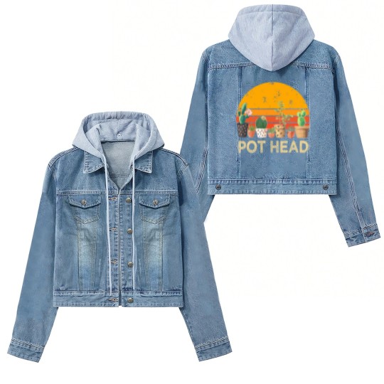 Discover Pot Head Stone Flowers Women's Denim Jackets