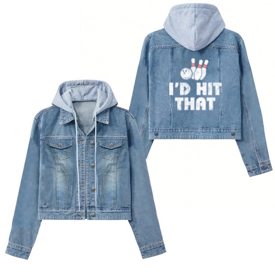 Discover Bowling Women's Denim Jackets - I'd Hit That - Vintage - Gift For Bowlers Women's Denim Jackets
