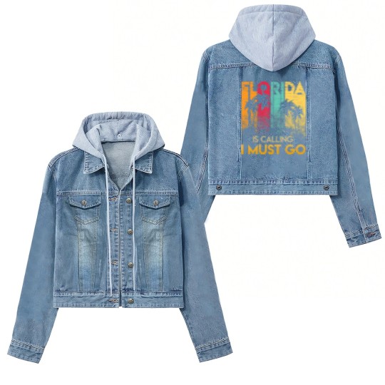 Discover Florida Strong Men's Women's Denim Jackets Florida Is Calling I Must Go