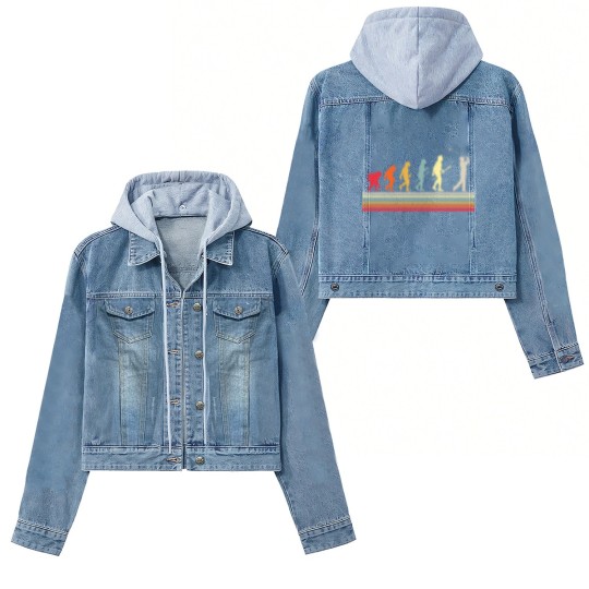 Discover Retro Golf Evolution Gift For Golfers & Golf Players Women's Denim Jackets