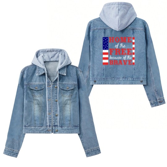 Discover Liberal Women's Denim Jackets, Home Of The Free Because Of The Brave Women's Denim Jackets, Patriotic Women's Denim Jackets, 4th Of July Women's Denim Jackets, Military Wife, Independence Day Women's Denim Jackets