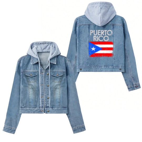 Discover Vintage Puerto Rico Rican Flag Women's Denim Jackets