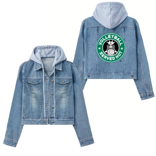 Discover Funny Volleyball Logo Design Women's Denim Jackets