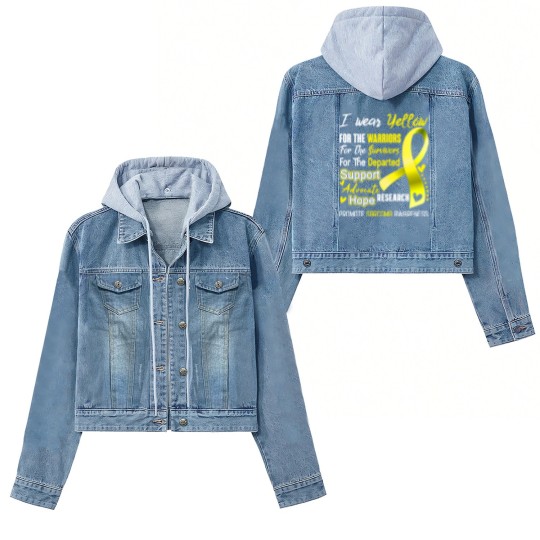 Discover I Wear Yellow For Sarcoma Awareness Support Sarcoma Warrior Gifts - Sarcoma Awareness - Women's Denim Jackets