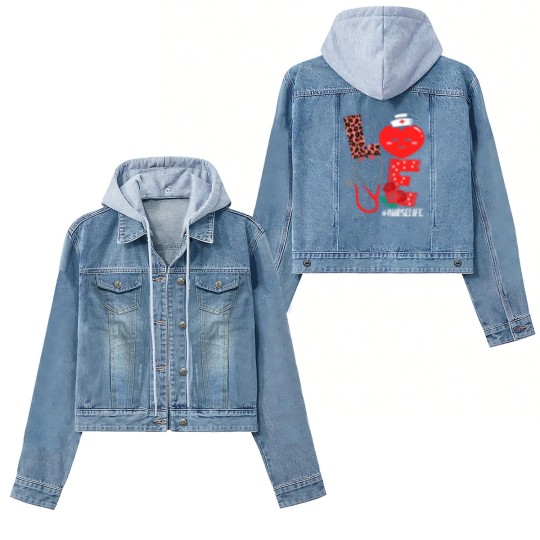 Discover Love Heart Stethoscope Nurse Life Valentine Day 2022 Women Women's Denim Jackets