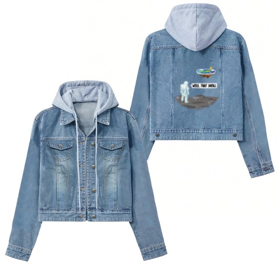 Discover Funny Flat Earth Astronaut - Well That Sucks Women's Denim Jackets