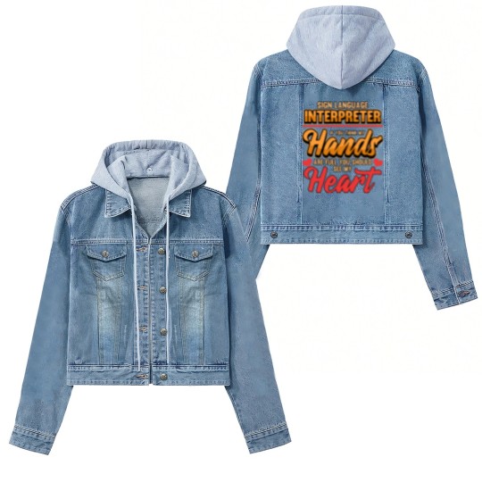 Discover sign language interpreter signpost gesture Women's Denim Jackets