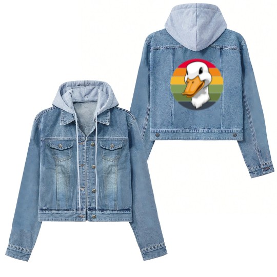 Discover Duck Head Retro Funny Water Ducklings Women's Denim Jackets