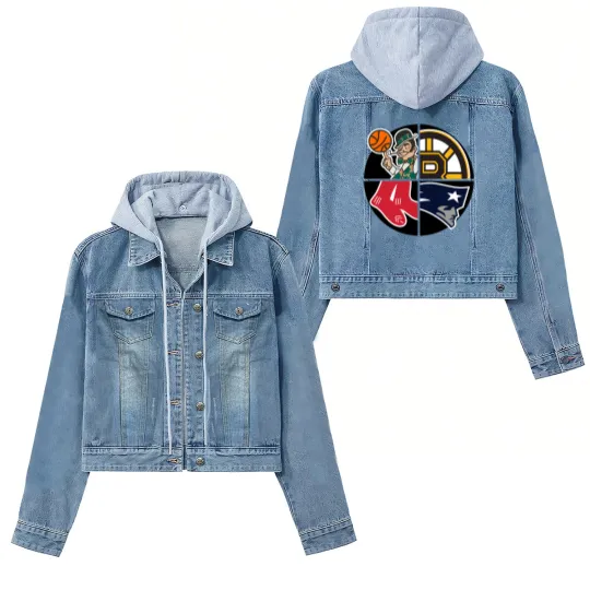 Discover Boston Sports Quad Cap Women's Denim Jackets