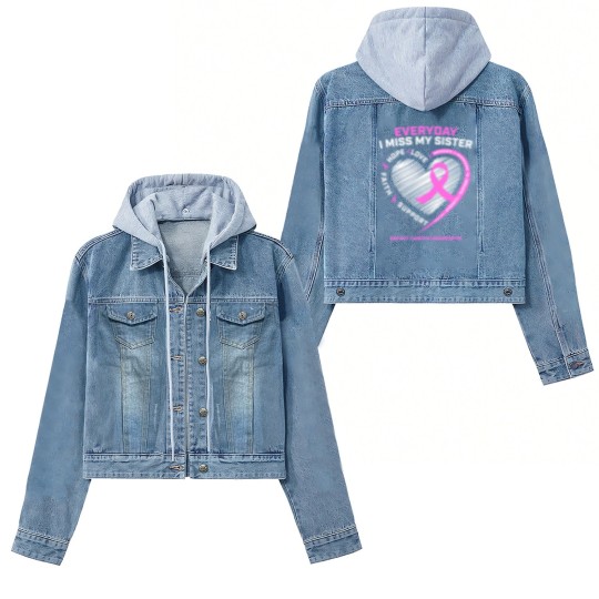Discover Loving Memory Women's Denim Jackets Sister Breast Cancer Awareness Women's Denim Jackets