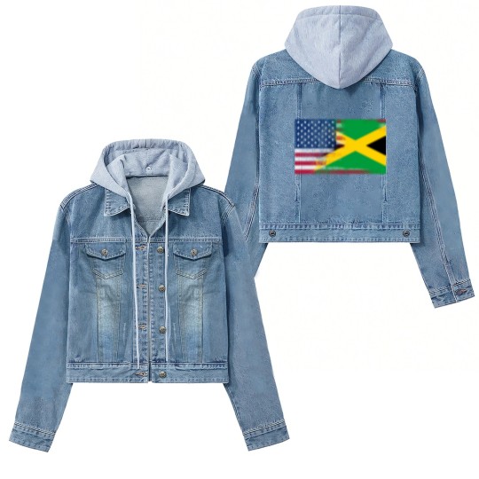 Discover Jamaican American Half Jamaica Half America Flag Women's Denim Jackets