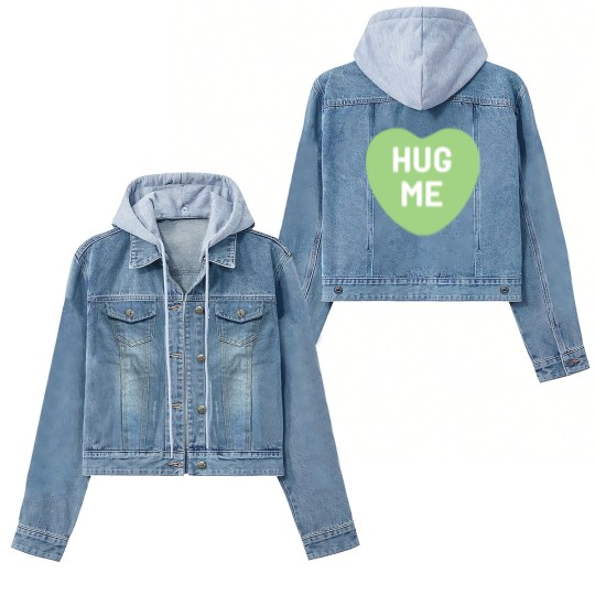 Discover Hug Me Green Candy Heart Women's Denim Jackets