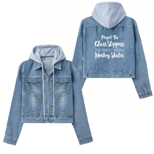 Discover Ice Hockey Girl forget glass slipper princess Women's Denim Jackets