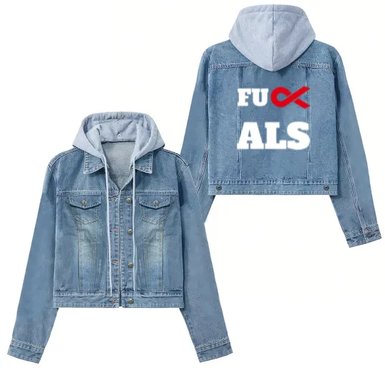 Discover Fuck ALS Awareness Month Red Ribbon Women's Denim Jackets