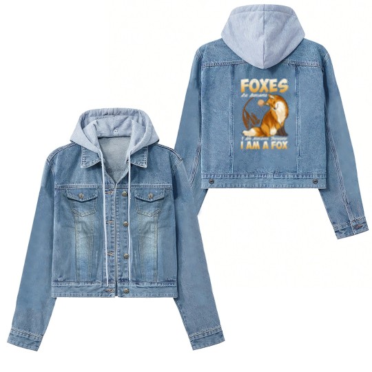 Discover Fox Women's Denim Jackets Foxes Are Awesome Cute Fox Women's Denim Jackets Kids Girls Boys Women's Denim Jackets