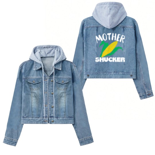 Discover Mother Shucker Mom Pun Funny Corn Farmer Mom Gift Women's Denim Jackets Women's Denim Jackets