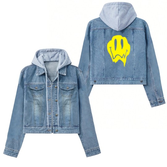 Discover Melting Acid Smiley Face Women's Denim Jackets