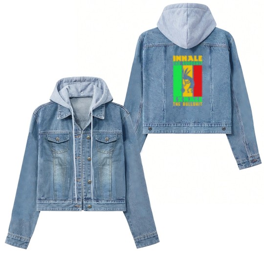 Discover Weed Inhale Goodshit Exhale Bullshit Women's Denim Jackets