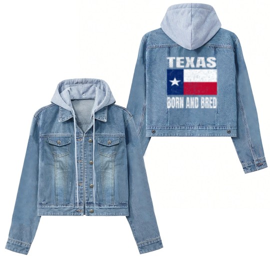 Discover Texas Born And Bred - Vintage Texas State Flag Women's Denim Jackets