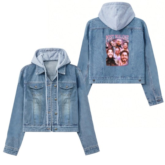Discover Post Malone Women's Denim Jackets, Post Malone Women's Denim Jackets, Post Malone Printed Graphic Women's Denim Jackets, Posty Fan Women's Denim Jackets