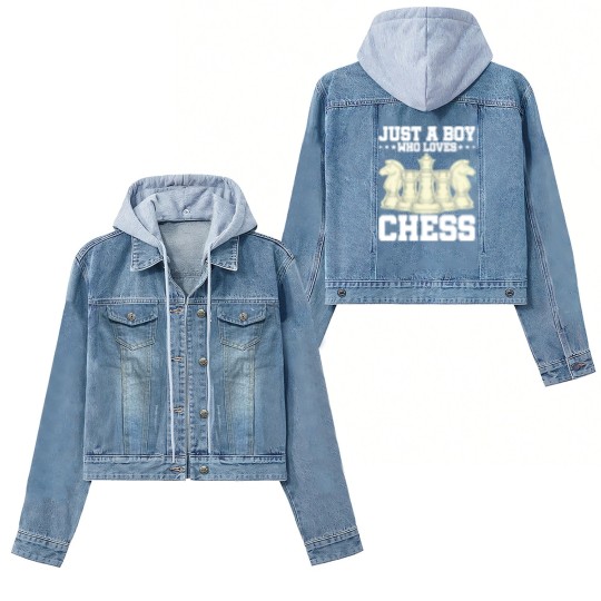 Discover Chess Chess Player Just A Boy Who Loves Chess Women's Denim Jackets