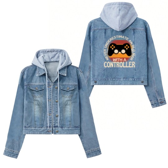 Discover Old Man With A Controller Women's Denim Jackets