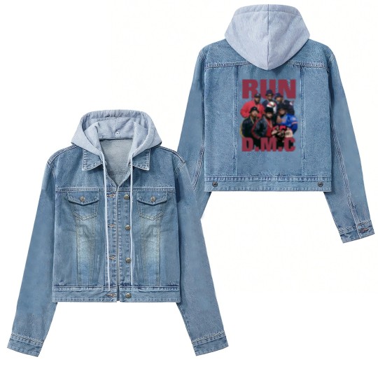 Discover Run D.M.C Streetwear Gifts Women's Denim Jackets Hip Hop 90s Vintage Retro Graphic Women's Denim Jackets Rap Women's Denim Jackets