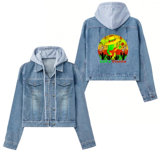 Discover Lets Fiesta Cinco De Mayo Mexican Guitar Cactus Women's Denim Jackets
