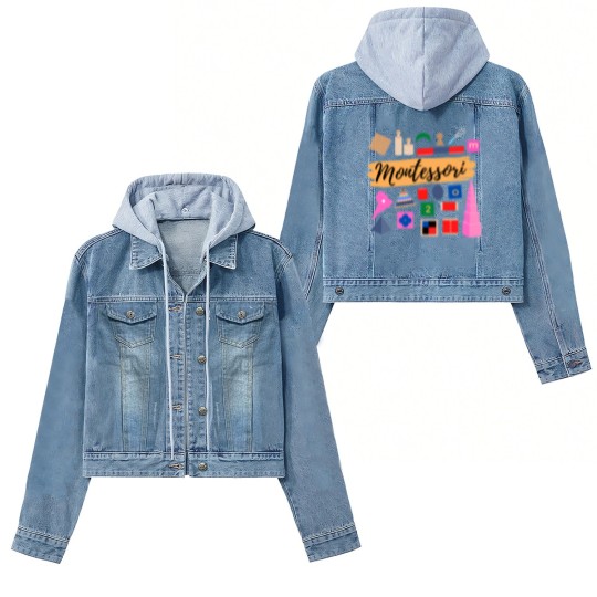 Discover Montessori materials gift for Montessori teacher or Montessori mom Women's Denim Jackets