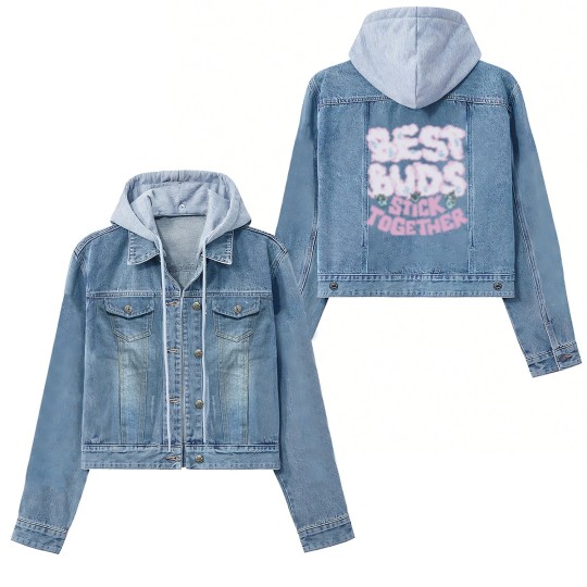 Discover Best Buds Unisex Women's Denim Jackets, Women's Denim Jackets, Women's Denim Jackets Match Jordan 5 Retro Easter 2022