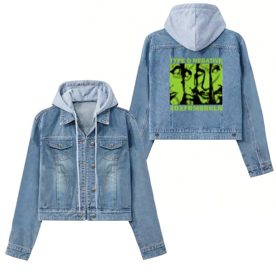 Discover Type O Negative World Coming Down Album Cover Women's Denim Jackets, Hard Rock Music Women's Denim Jackets