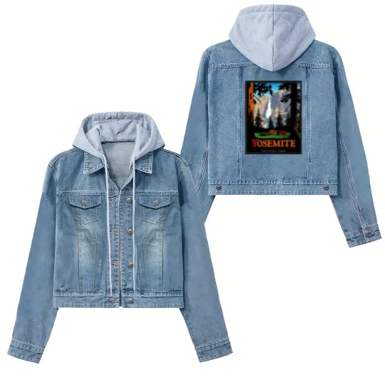 Discover Yosemite Women's Denim Jackets Vintage National Park Women's Denim Jackets