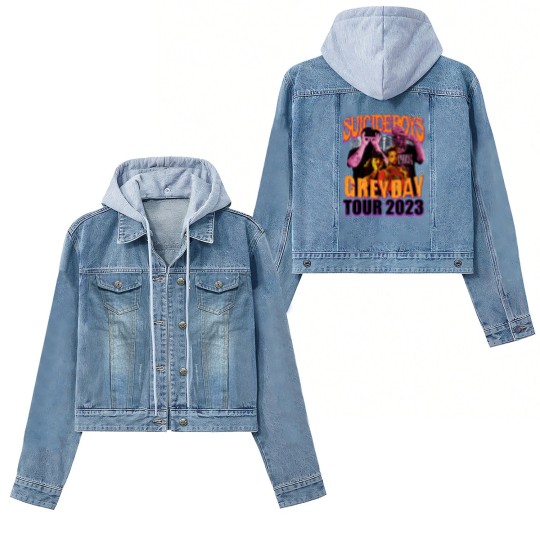 Discover Suicideboys Rap Women's Denim Jackets, Grey Day 2023 World Tour Vintage 90s