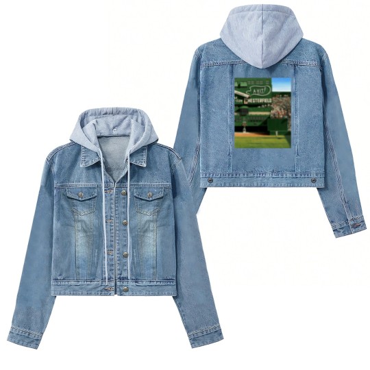 Discover Baseball Art - Colorized ‘The Catch’ by Willie Mays Women's Denim Jackets