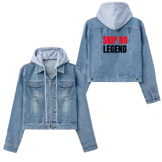 Discover Skip Bo Player Legend   Funny Skip Bo Women's Denim Jackets for Men Women's Denim Jackets