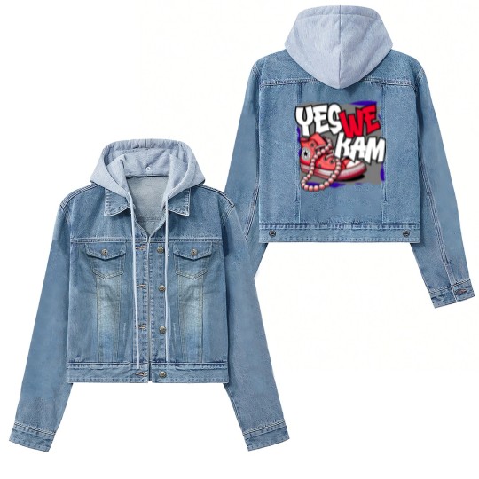 Discover Kamala Harris , Yes We Kam, red white and blue, Women's Denim Jackets