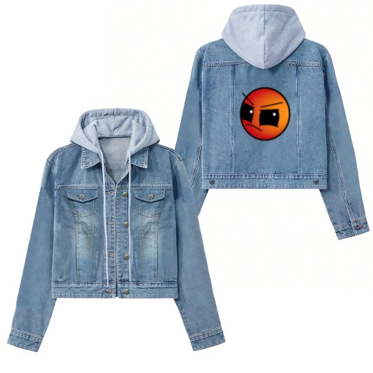 Discover geometry dash Difficulty Harder face Level Women's Denim Jackets