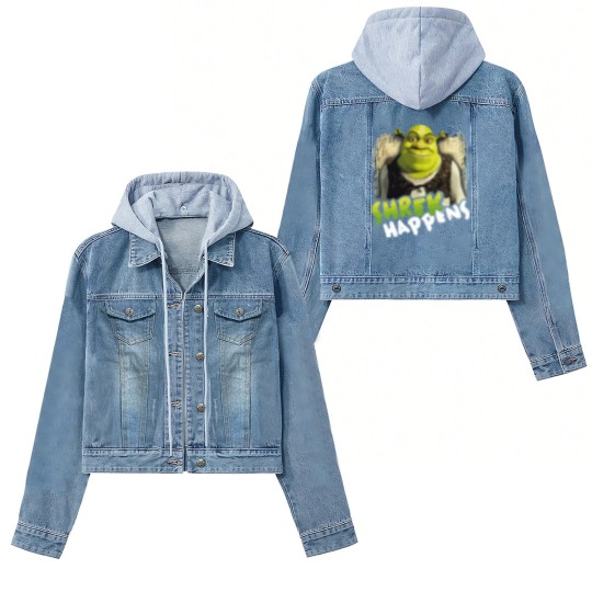 Discover Sexy Shrek  shrek meme face  shrek wazowski  Essential Women's Denim Jackets
