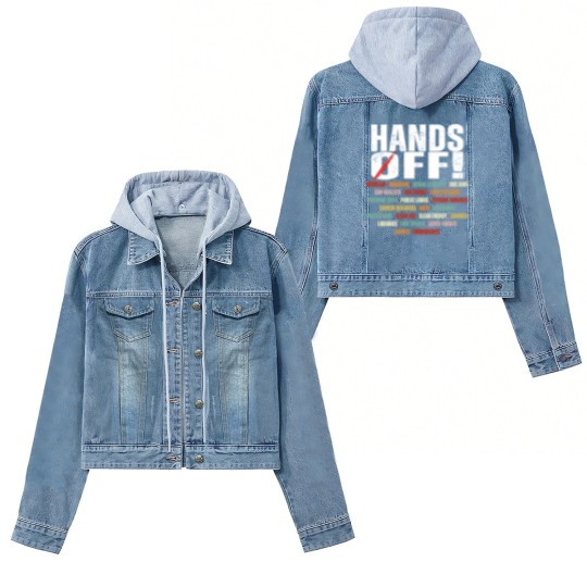 Discover Hands Off Protest Political Activism Activism Save Public Women's Denim Jackets