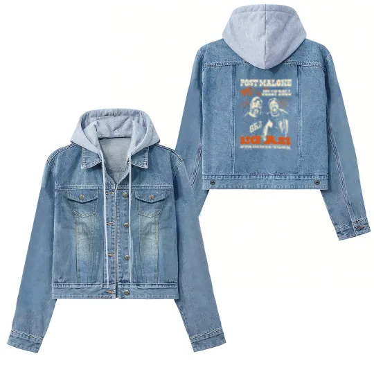 Discover Post Malone Jelly Roll Tour Women's Denim Jackets, Posty Beautifully Broken Rapper Women's Denim Jackets, Jelly Roll Women's Denim Jackets