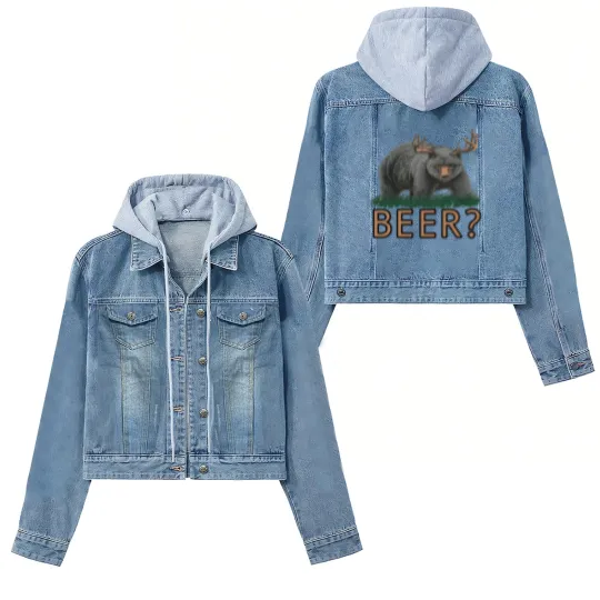 Discover Bear Deer Beer - Beer - Women's Denim Jackets