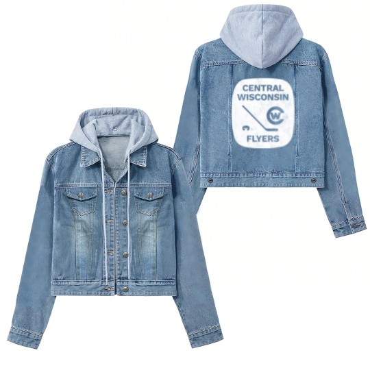 Discover DEFUNCT - Central Wisconsin Flyers Hockey - Wisconsin - Women's Denim Jackets