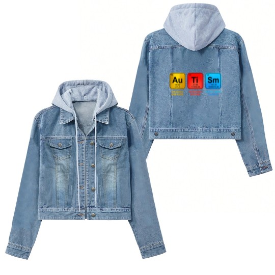 Discover Autism Awareness Women Men Kids Elements Periodic Table ASD Women's Denim Jackets
