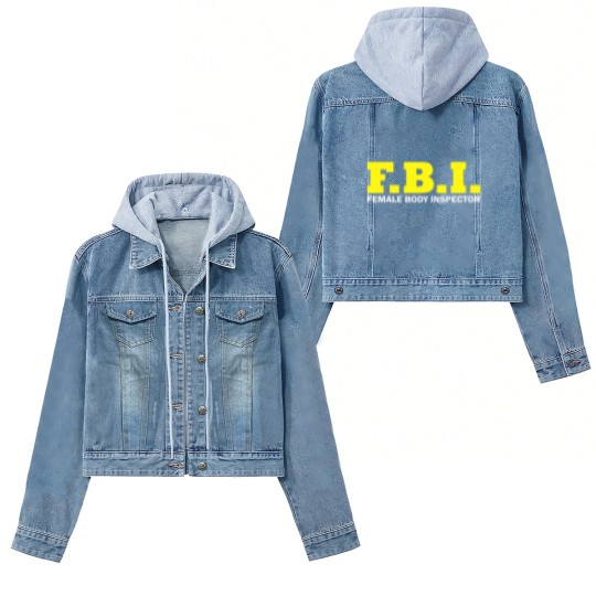 Discover Female Body Inspector Women's Denim Jackets FBI boys costume carnival logo