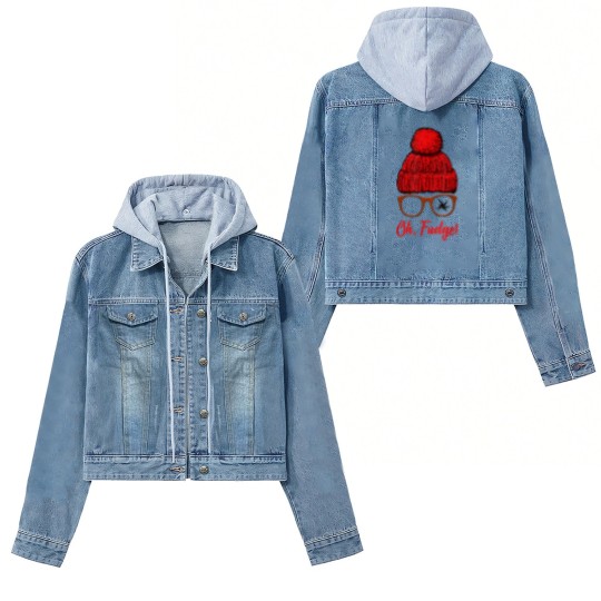 Discover Oh Fudge Funny Christmas Candies Geek Nerd Women's Denim Jackets