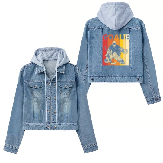 Discover Hockey Goalie T- Women's Denim Jackets Vintage Hockey Goalie T- Women's Denim Jackets Women's Denim Jackets
