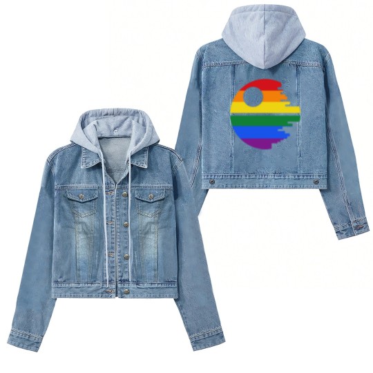 Discover Rainbow Death Star Women's Denim Jackets