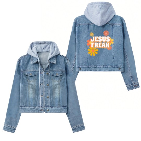 Discover Retro Jesus freak hippie flowers-vintage Jesus Women's Denim Jackets