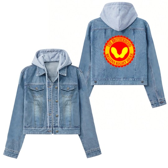 Discover The Brotherhood Begins Right Here Yellow Footprint Women's Denim Jackets