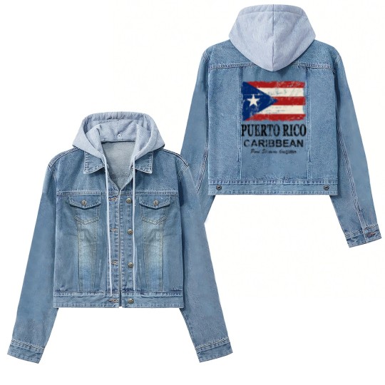 Discover Puerto Rico Flag - Vintage Look Women's Denim Jackets